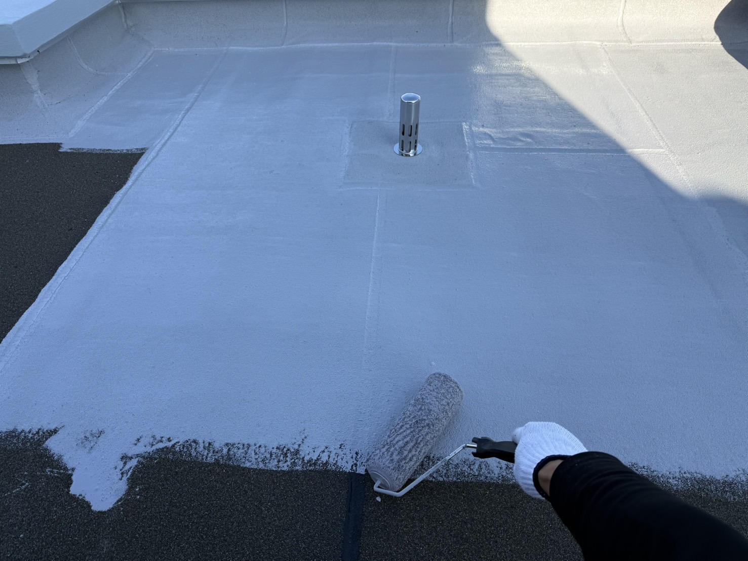 川崎市  Eマンション屋上防水工事 アスファルト防水 トーチ工法